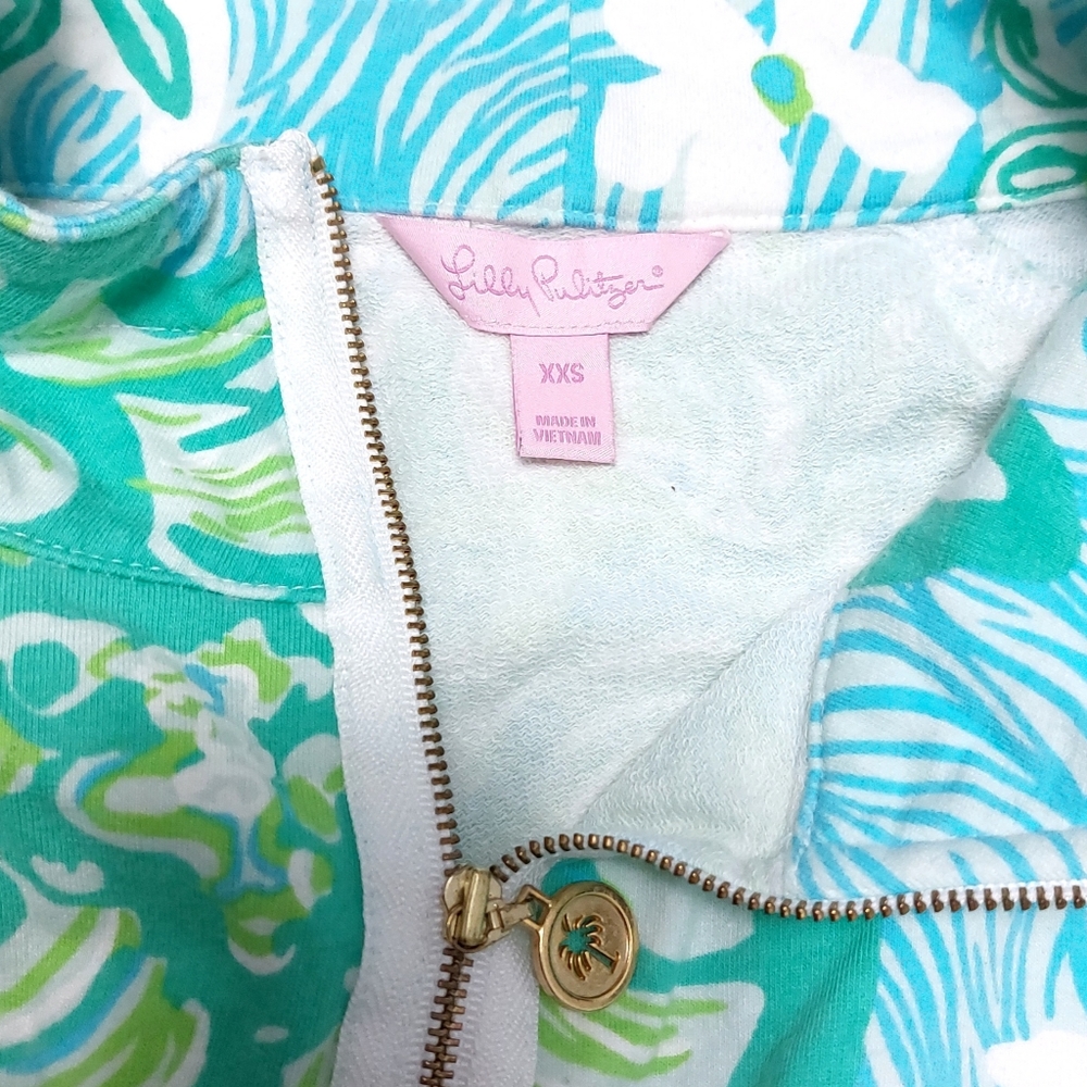 Lilly Pulitzer Skipper Popover Womens XXS Kangeroo Pocket Pullover Zip Jacket - Picture 4 of 6